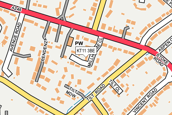 KT11 3BE map - OS OpenMap – Local (Ordnance Survey)