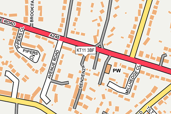 KT11 3BF map - OS OpenMap – Local (Ordnance Survey)