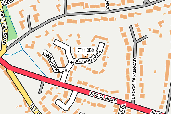KT11 3BX map - OS OpenMap – Local (Ordnance Survey)