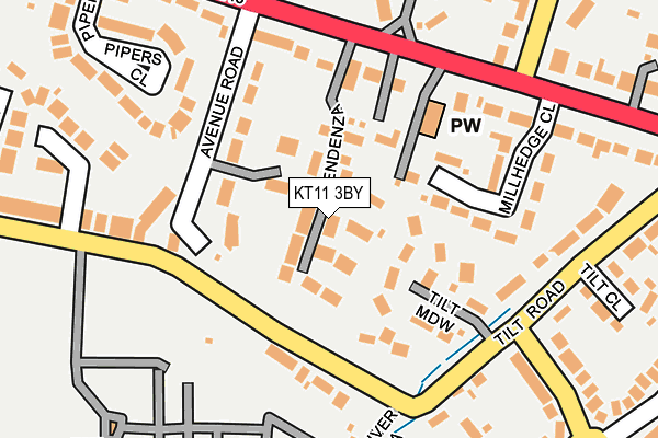 KT11 3BY map - OS OpenMap – Local (Ordnance Survey)