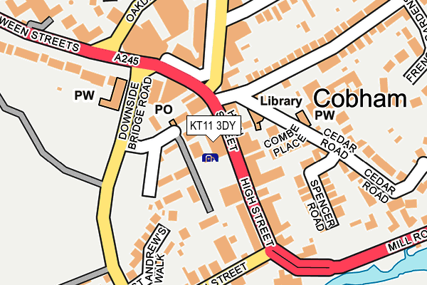 KT11 3DY map - OS OpenMap – Local (Ordnance Survey)