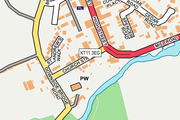 KT11 3EG map - OS OpenMap – Local (Ordnance Survey)
