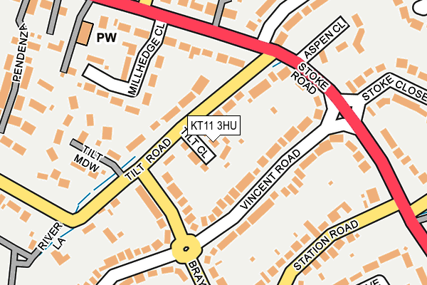 KT11 3HU map - OS OpenMap – Local (Ordnance Survey)