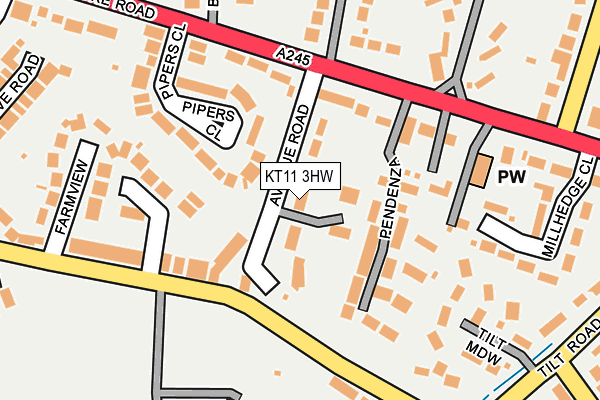 KT11 3HW map - OS OpenMap – Local (Ordnance Survey)