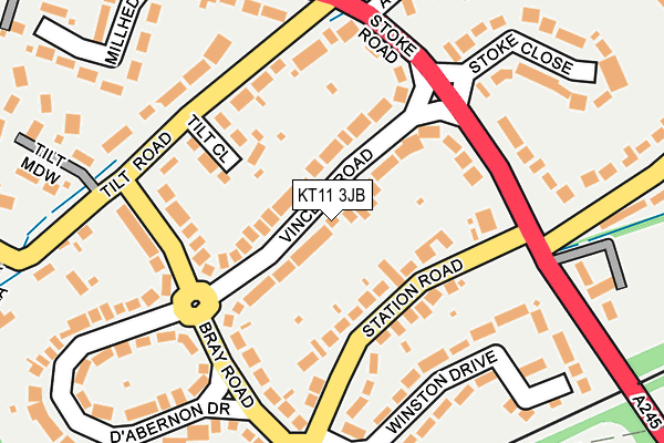 KT11 3JB map - OS OpenMap – Local (Ordnance Survey)