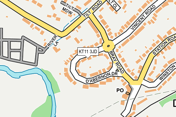 KT11 3JD map - OS OpenMap – Local (Ordnance Survey)
