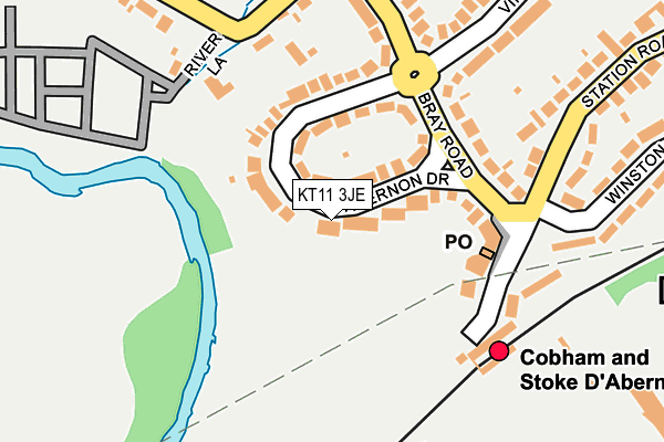 KT11 3JE map - OS OpenMap – Local (Ordnance Survey)