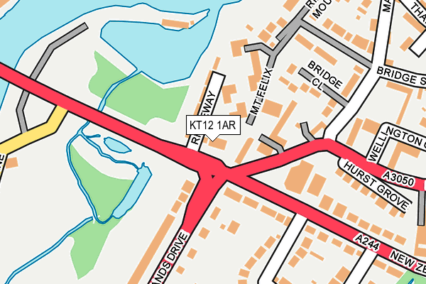 KT12 1AR map - OS OpenMap – Local (Ordnance Survey)