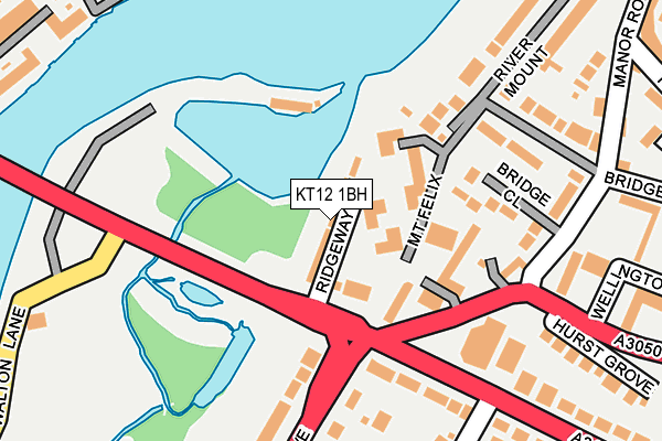 KT12 1BH map - OS OpenMap – Local (Ordnance Survey)