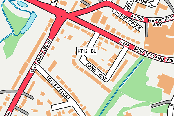 KT12 1BL map - OS OpenMap – Local (Ordnance Survey)