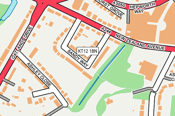 KT12 1BN map - OS OpenMap – Local (Ordnance Survey)