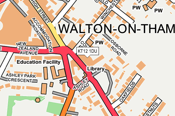 KT12 1DU map - OS OpenMap – Local (Ordnance Survey)