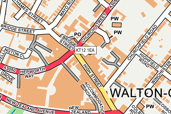 KT12 1EA map - OS OpenMap – Local (Ordnance Survey)