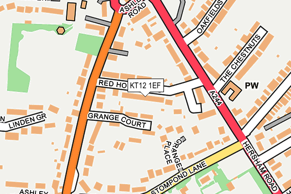 KT12 1EF map - OS OpenMap – Local (Ordnance Survey)