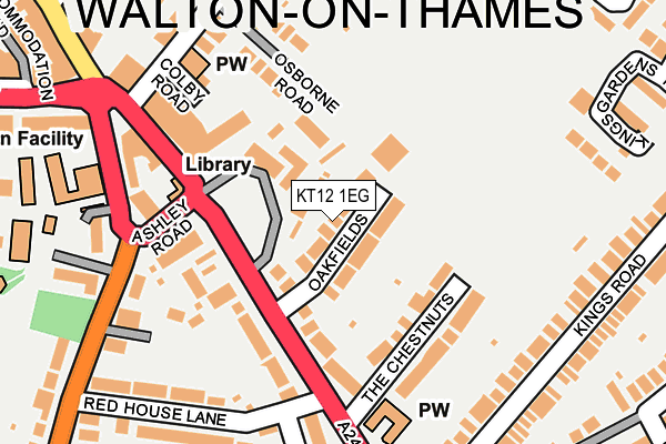 KT12 1EG map - OS OpenMap – Local (Ordnance Survey)