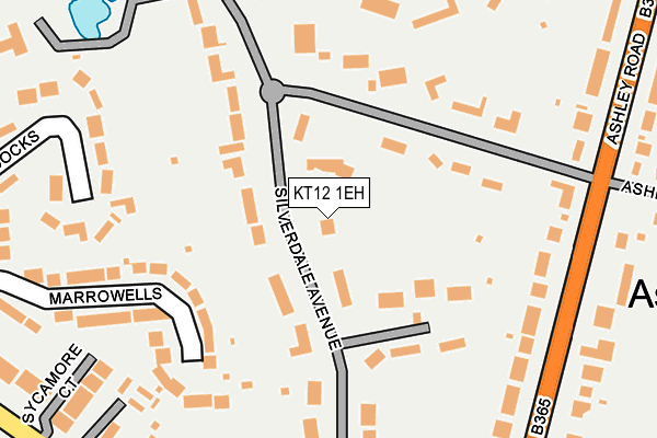 KT12 1EH map - OS OpenMap – Local (Ordnance Survey)