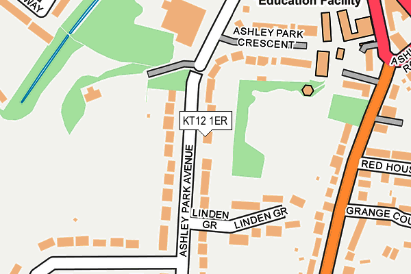 KT12 1ER map - OS OpenMap – Local (Ordnance Survey)