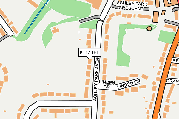 KT12 1ET map - OS OpenMap – Local (Ordnance Survey)