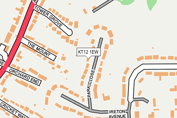 KT12 1EW map - OS OpenMap – Local (Ordnance Survey)