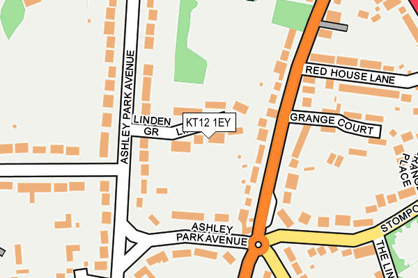 KT12 1EY map - OS OpenMap – Local (Ordnance Survey)