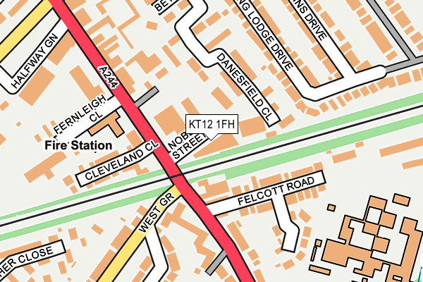 KT12 1FH map - OS OpenMap – Local (Ordnance Survey)