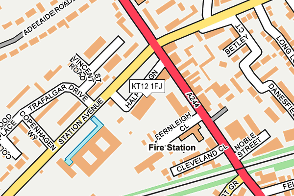 KT12 1FJ map - OS OpenMap – Local (Ordnance Survey)