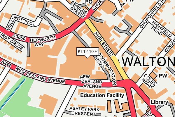 KT12 1GF map - OS OpenMap – Local (Ordnance Survey)