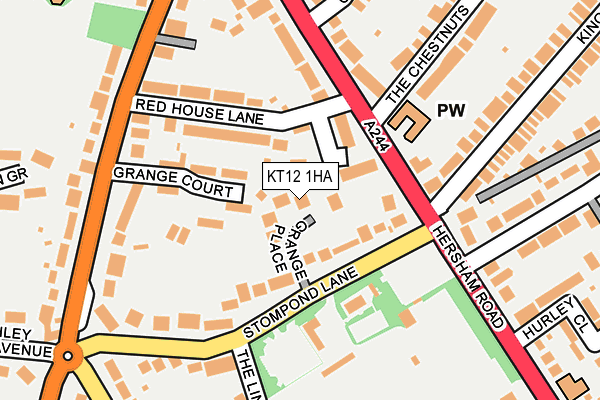 KT12 1HA map - OS OpenMap – Local (Ordnance Survey)
