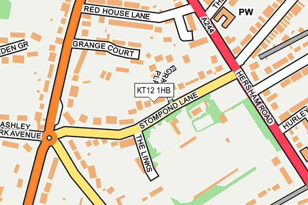 KT12 1HB map - OS OpenMap – Local (Ordnance Survey)