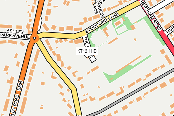KT12 1HD map - OS OpenMap – Local (Ordnance Survey)