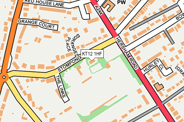 KT12 1HF map - OS OpenMap – Local (Ordnance Survey)