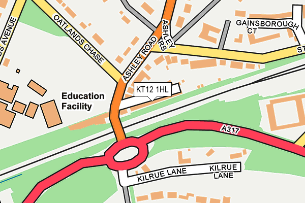KT12 1HL map - OS OpenMap – Local (Ordnance Survey)