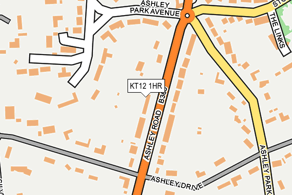 KT12 1HR map - OS OpenMap – Local (Ordnance Survey)