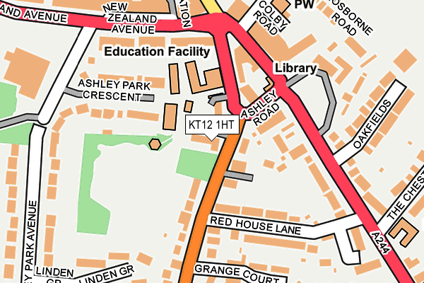 KT12 1HT map - OS OpenMap – Local (Ordnance Survey)