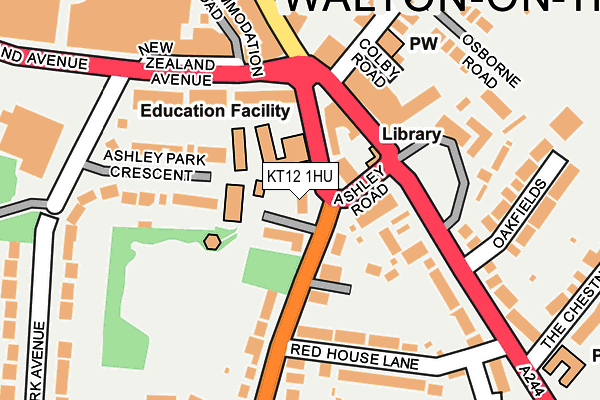 KT12 1HU map - OS OpenMap – Local (Ordnance Survey)