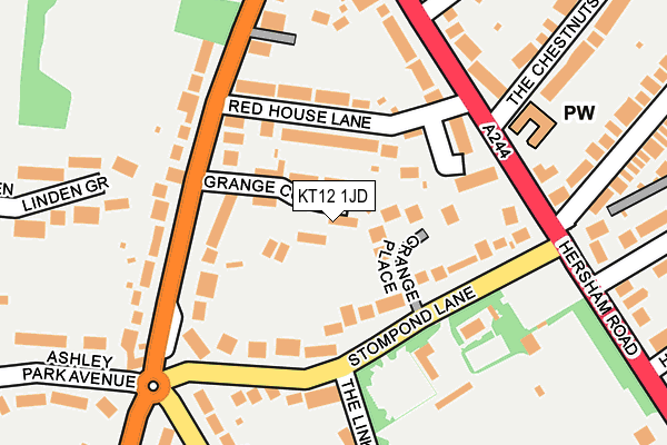 KT12 1JD map - OS OpenMap – Local (Ordnance Survey)