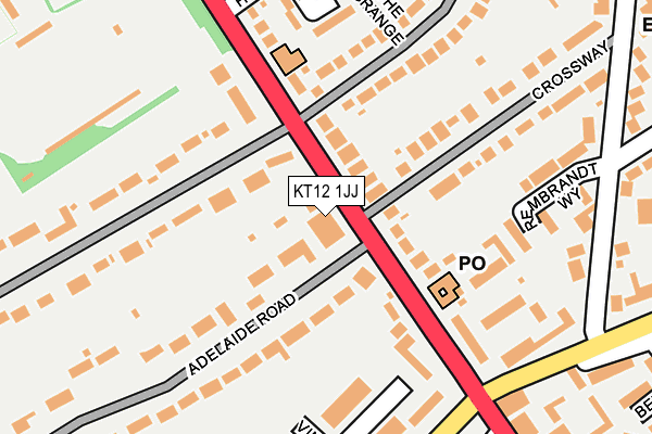 KT12 1JJ map - OS OpenMap – Local (Ordnance Survey)