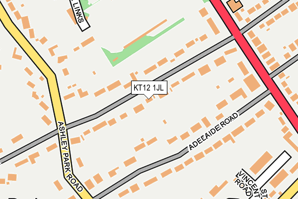 KT12 1JL map - OS OpenMap – Local (Ordnance Survey)
