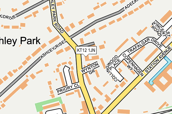 KT12 1JN map - OS OpenMap – Local (Ordnance Survey)