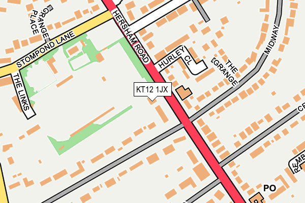 KT12 1JX map - OS OpenMap – Local (Ordnance Survey)