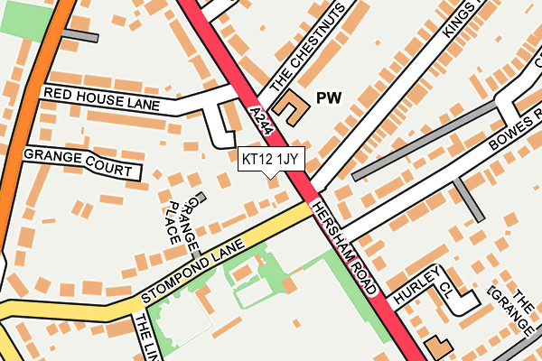 KT12 1JY map - OS OpenMap – Local (Ordnance Survey)