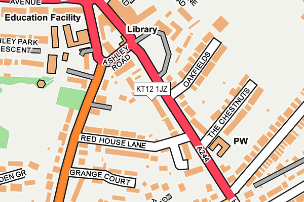 KT12 1JZ map - OS OpenMap – Local (Ordnance Survey)