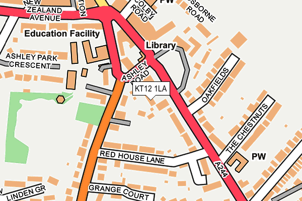 KT12 1LA map - OS OpenMap – Local (Ordnance Survey)