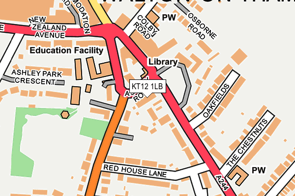 KT12 1LB map - OS OpenMap – Local (Ordnance Survey)