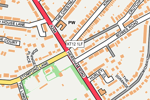 KT12 1LF map - OS OpenMap – Local (Ordnance Survey)
