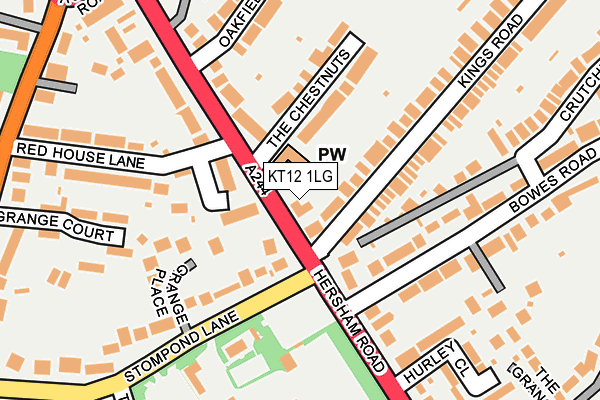 KT12 1LG map - OS OpenMap – Local (Ordnance Survey)