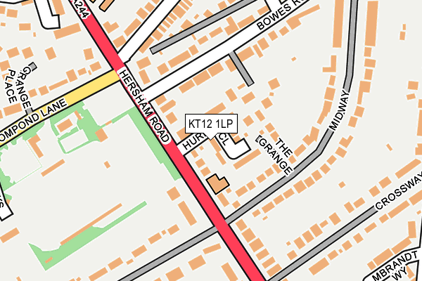 KT12 1LP map - OS OpenMap – Local (Ordnance Survey)