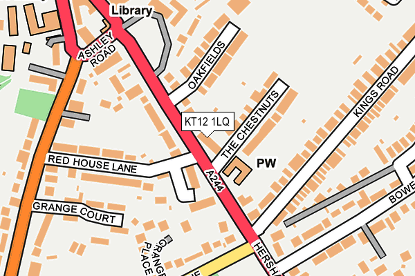 KT12 1LQ map - OS OpenMap – Local (Ordnance Survey)