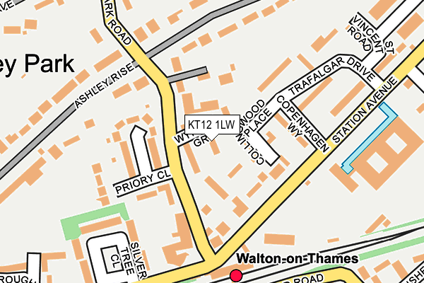 KT12 1LW map - OS OpenMap – Local (Ordnance Survey)