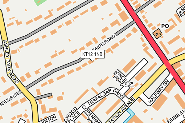 KT12 1NB map - OS OpenMap – Local (Ordnance Survey)